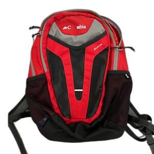 Columbia Beacon Backpack Red Black Gray Gorpcore Multi Pocket Hiking Travel Bag*